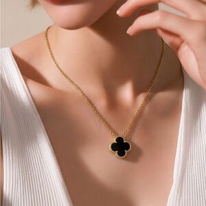 Park Lane Black Clover Quatrefoil Lana Icon Necklace